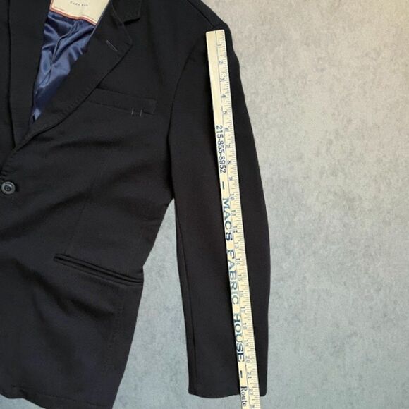 Zara Man Sport Coat Mens Size 42 Black Single Breasted Slim Textured Blazer - Picture 15 of 16